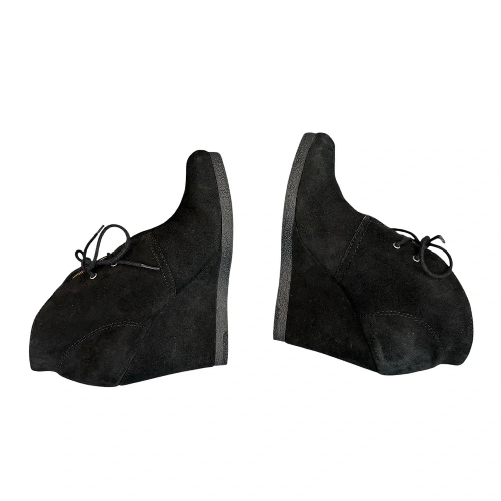 Nine West American Collection Next Win Black Suede Wedge Booties